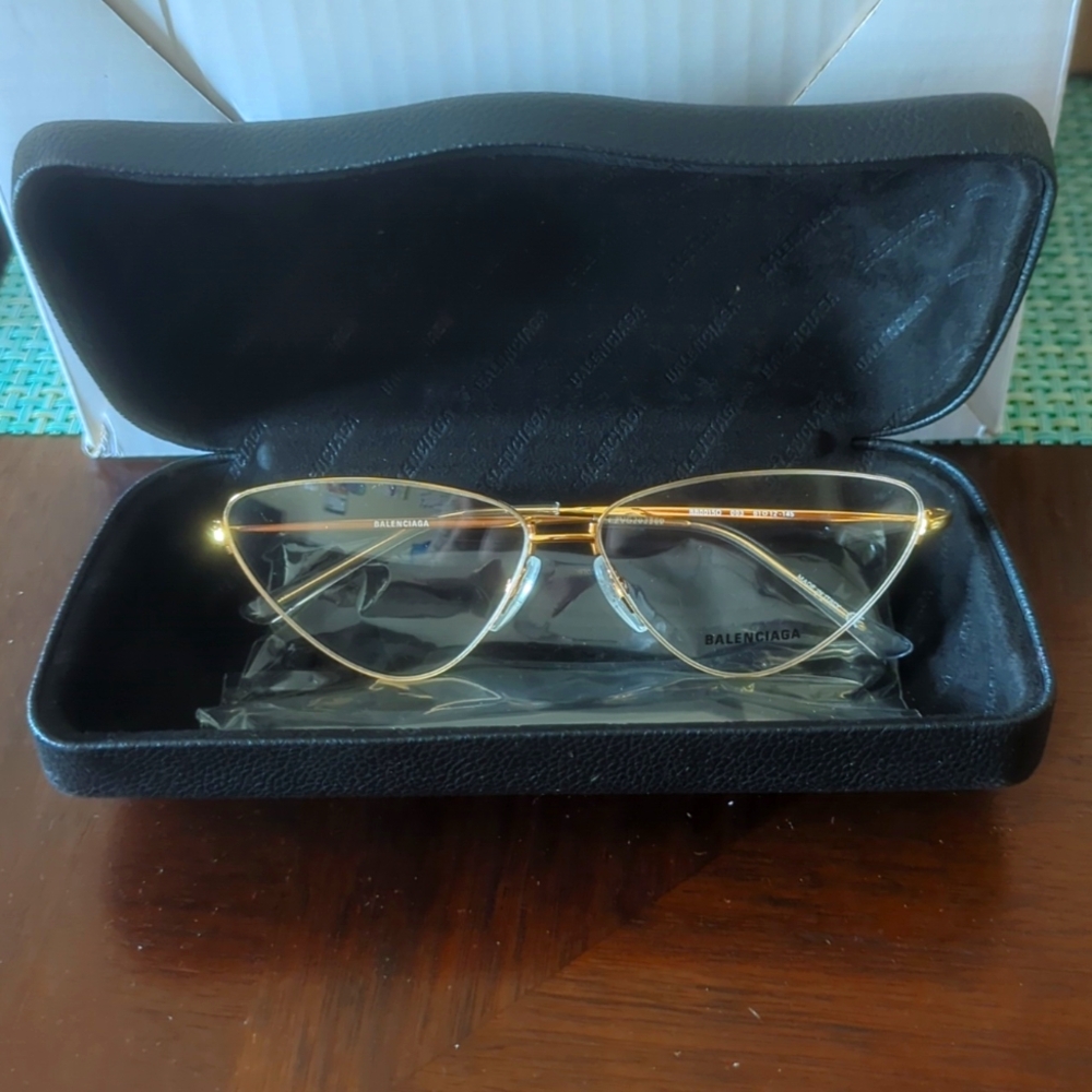 Balenciaga Cat Eye Optical Frames Silver Silver Transparent Luxury Eyewear